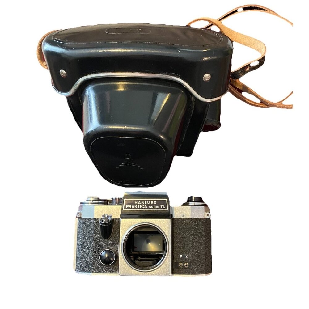 Hanimex Praktica Super TL 35mm SLR Film Camera Body  W/Case Untested Parts Only
